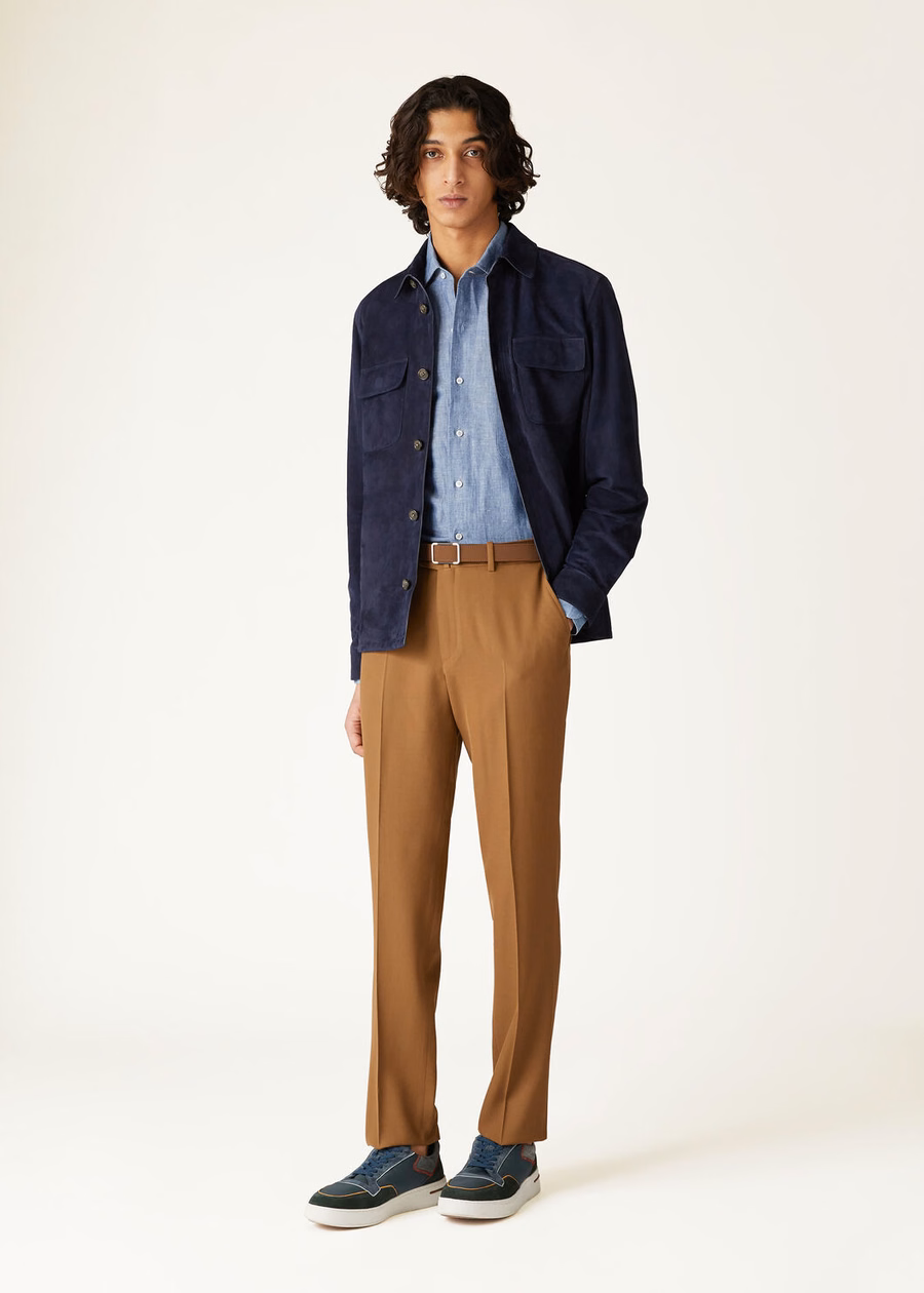 Loro Piana Kidskin Very Blue Dark Overshirt