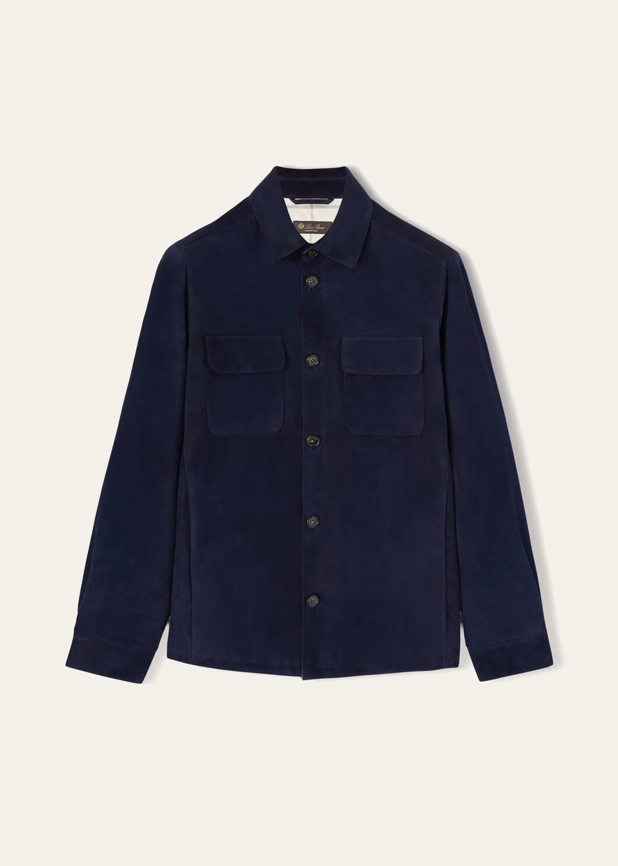 Loro Piana Kidskin Very Blue Dark Overshirt