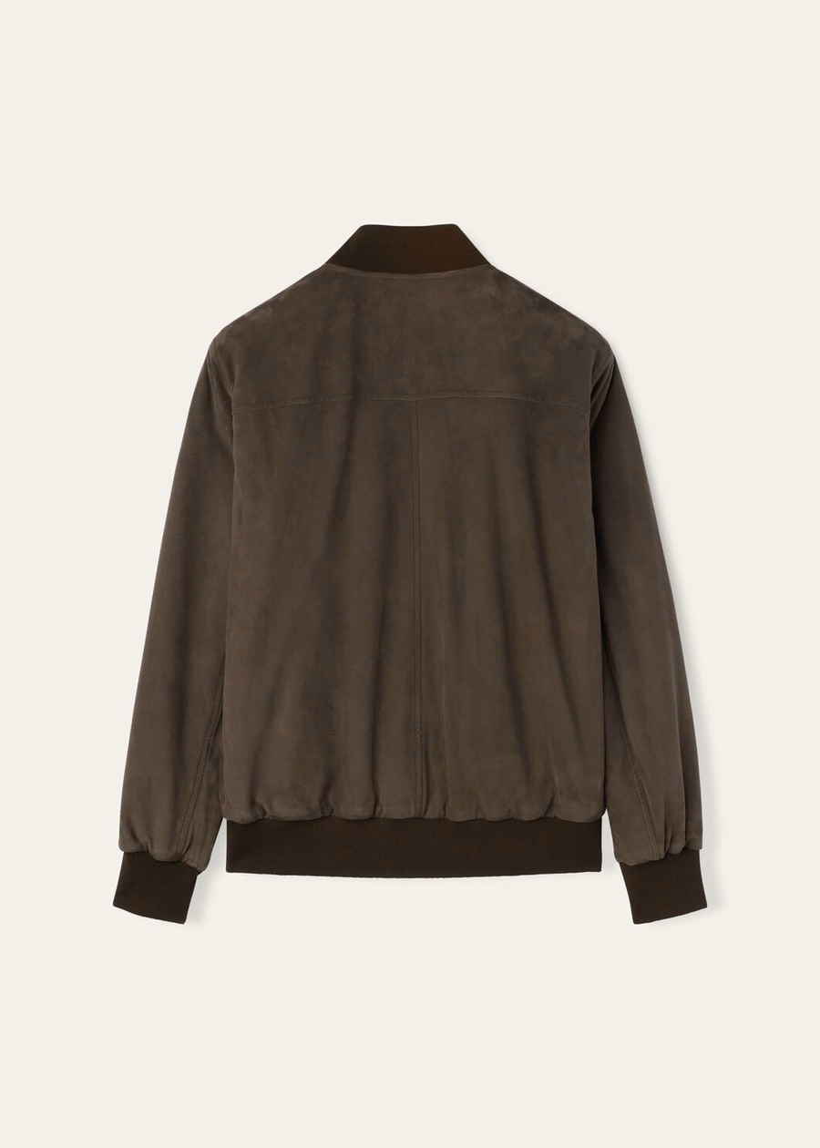 Loro Piana Ivy Bomberjack in de kleur Kidskin Coal Green