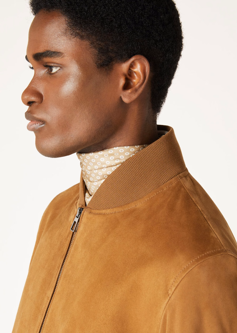 Loro Piana Ivy Bomberjack Kidskin Pecan