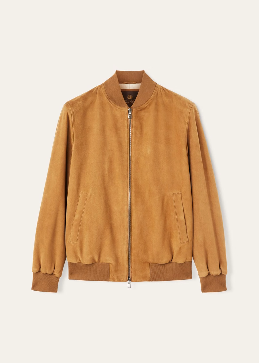 Loro Piana Ivy Bomberjack Kidskin Pecan