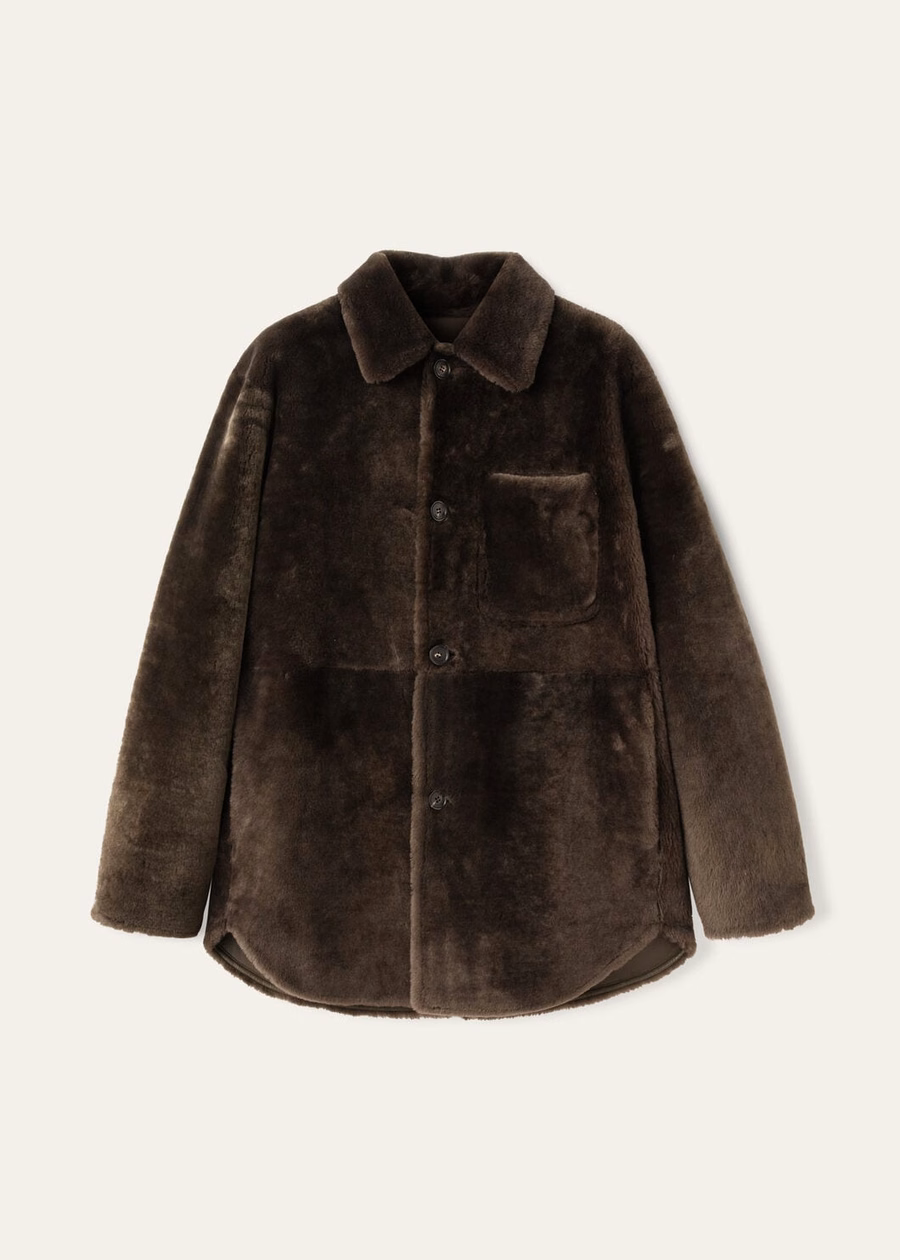Aldo shearling overhemd BRUIN MARMER