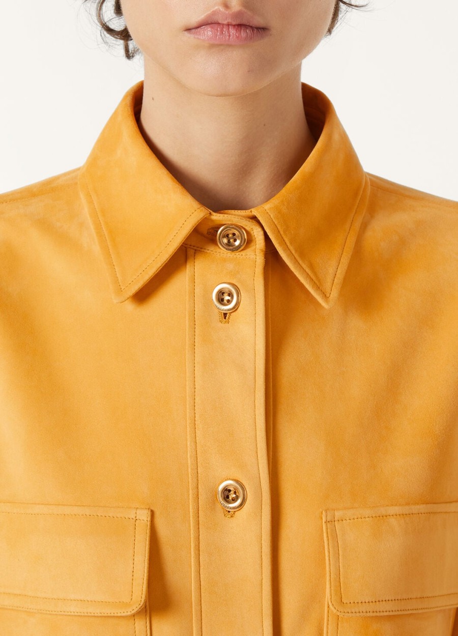 yannis kidskin shirt met saffraanthee