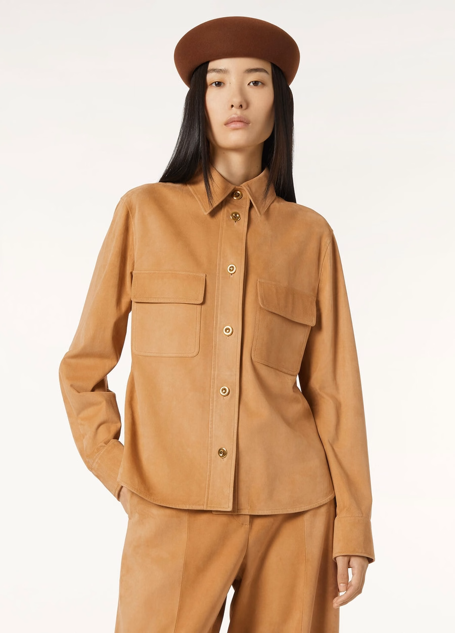 Yannis Kidskin Caramel Toffee Shirt