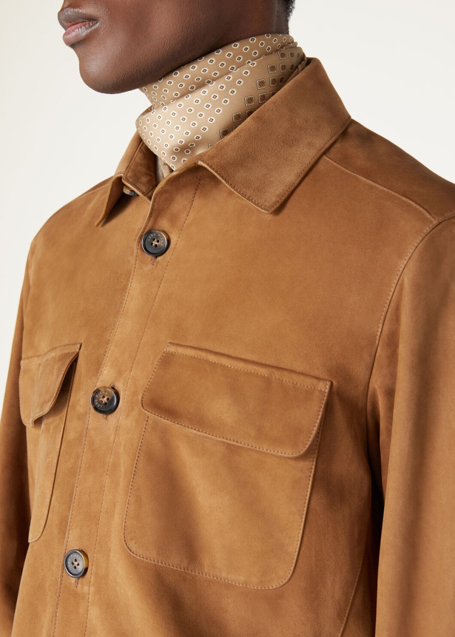 loro piana kidskin pecan overshirt