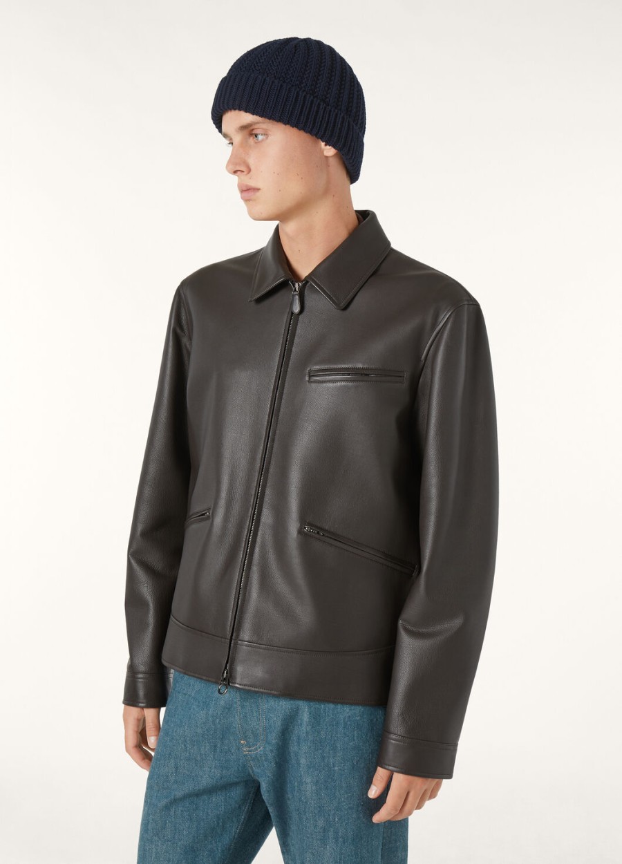 gail caviar kalfsleren blouson