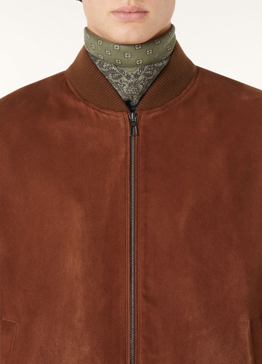 loro piana ivy bomber geitenleer - rain system bruin