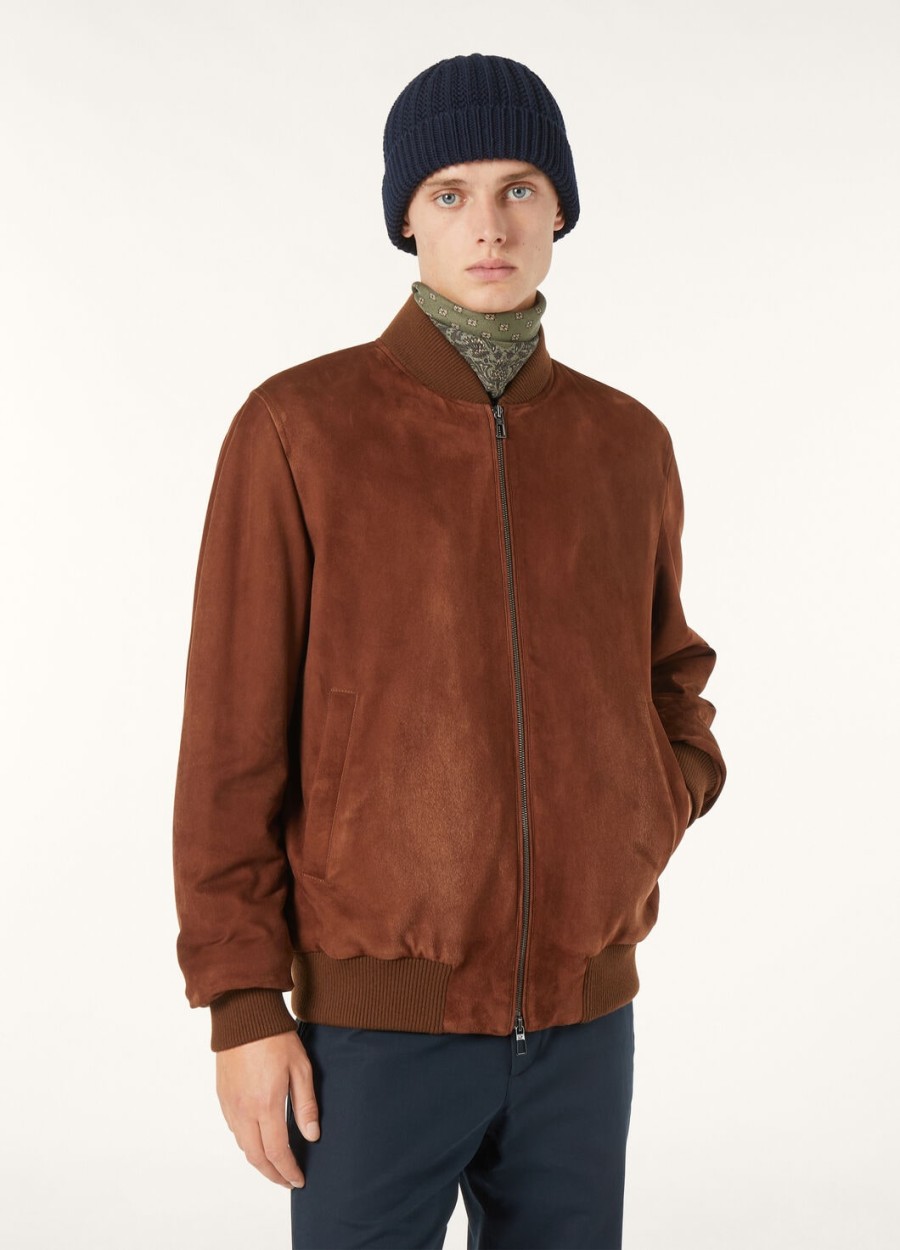 loro piana ivy bomber geitenleer - rain system bruin