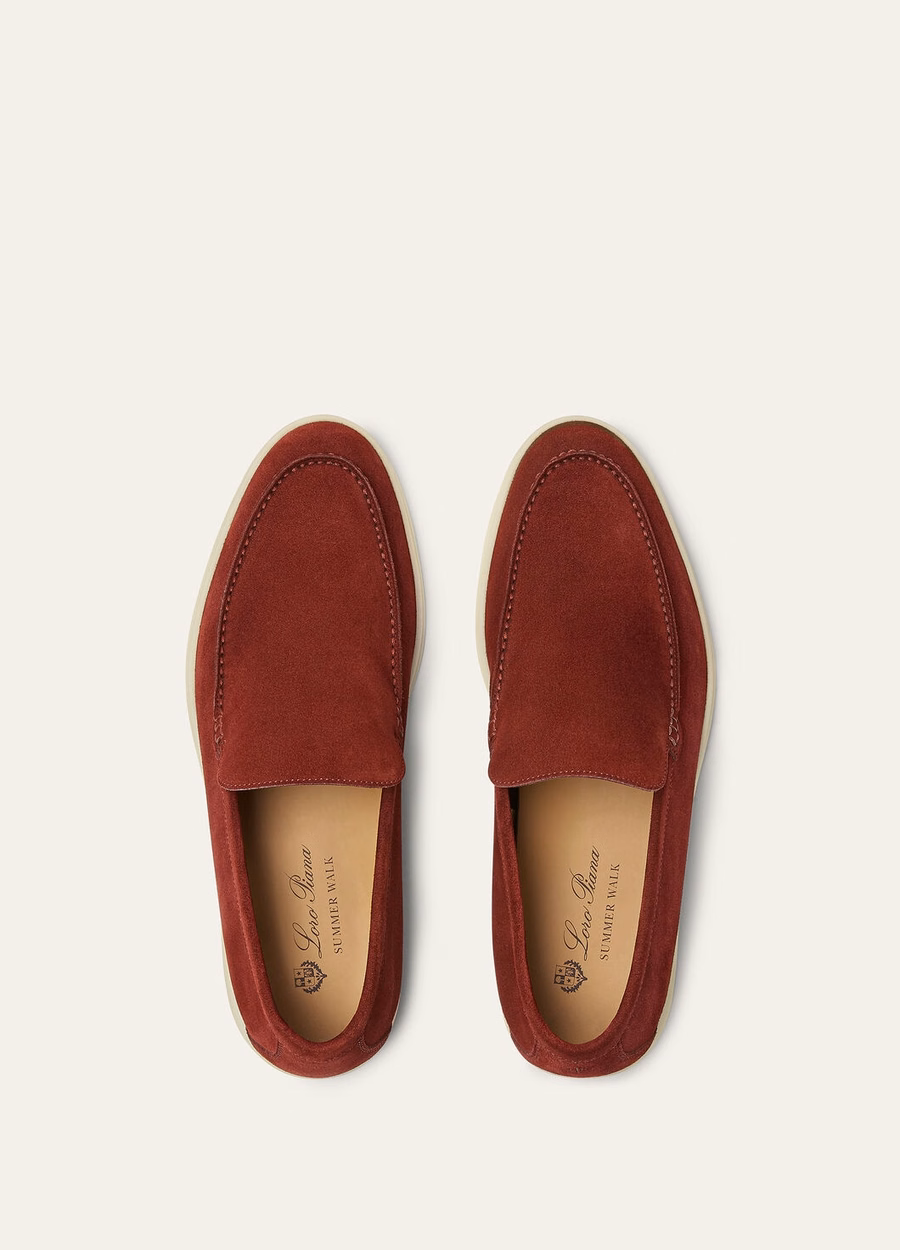 Summer Walk loafers van gedroogd rood suède.