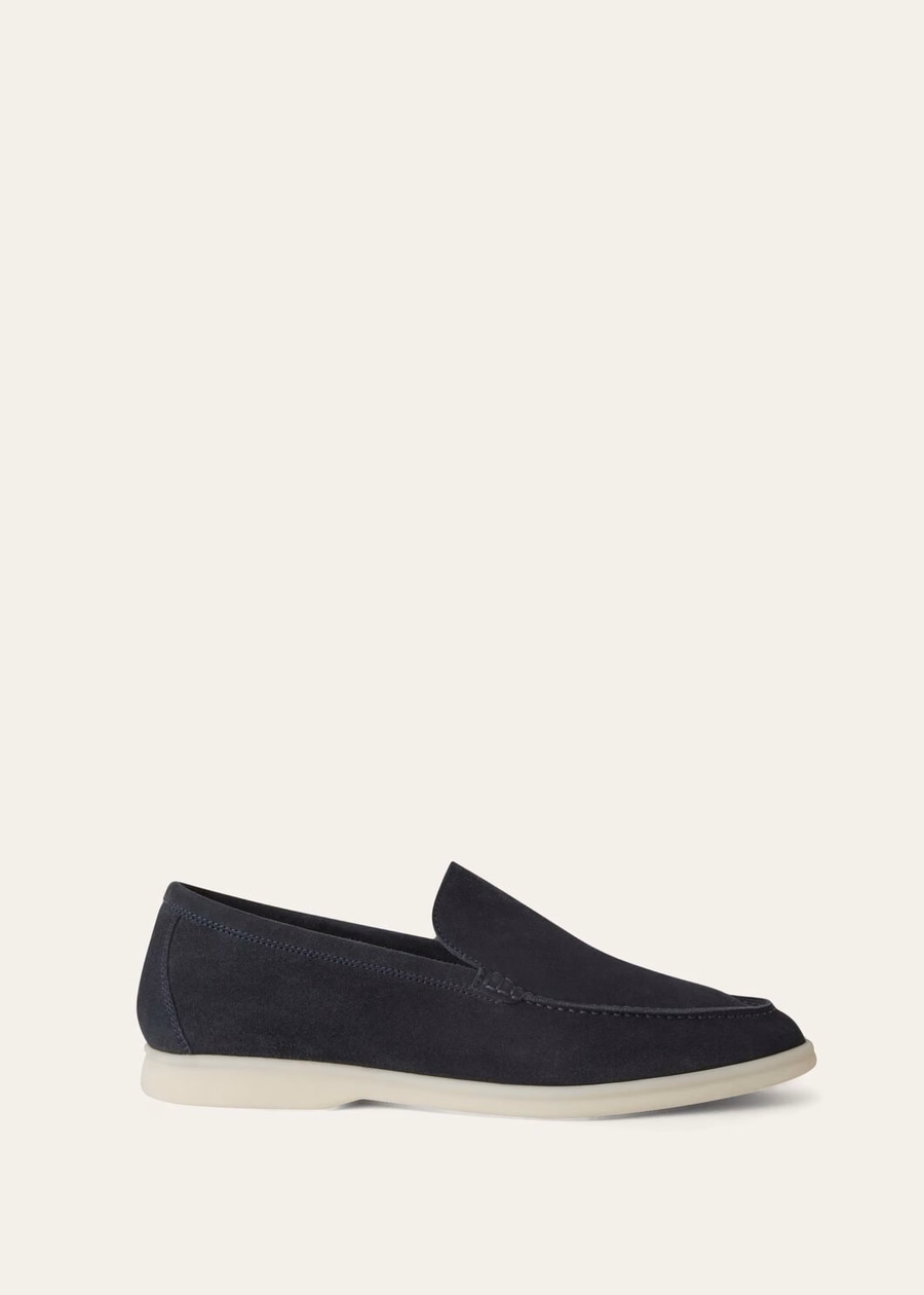 Summer Walk loafers van suède, klassiek blauw
