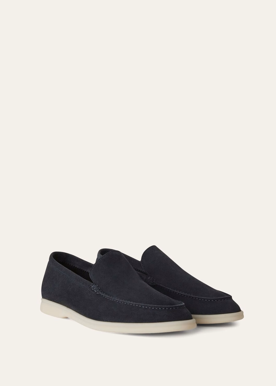 Summer Walk loafers van suède, klassiek blauw