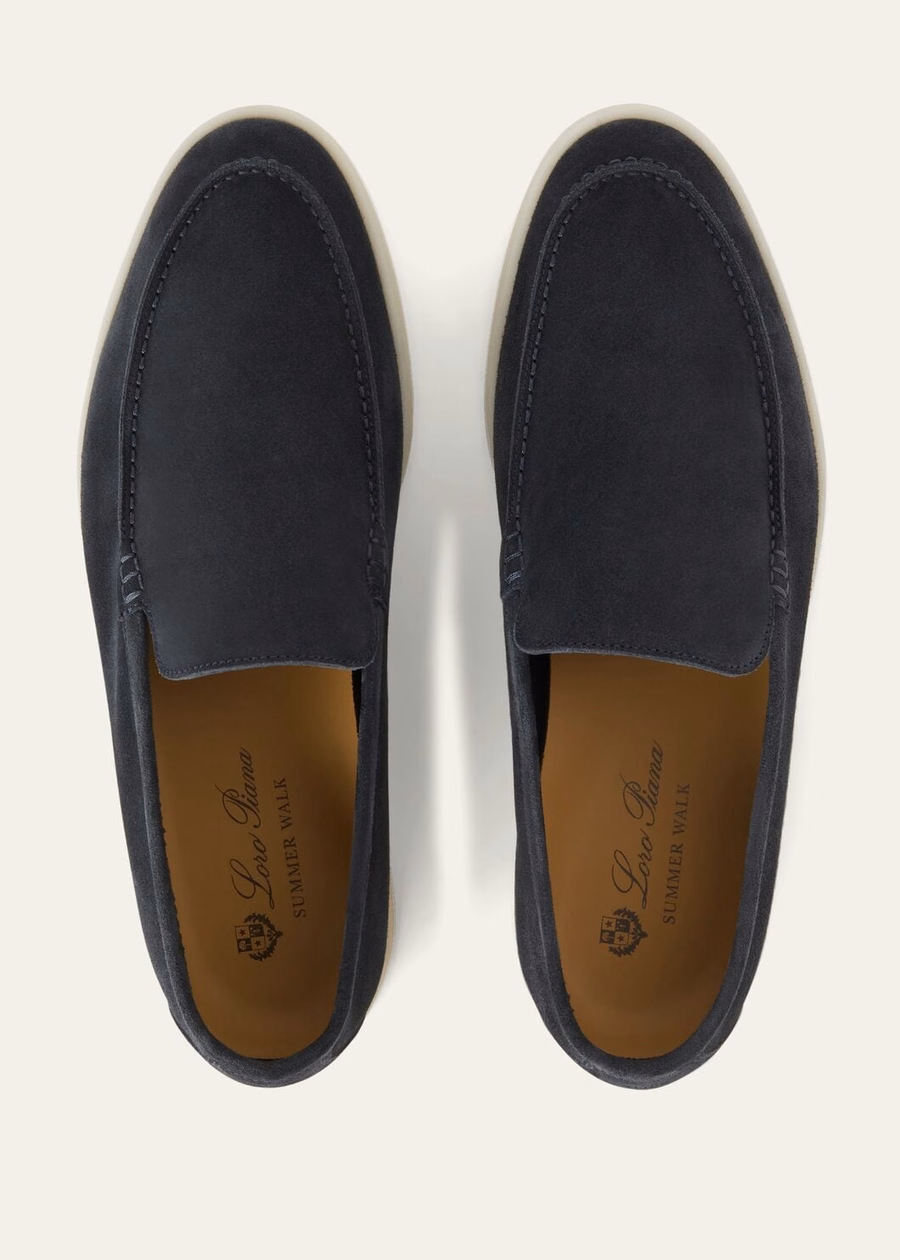 Summer Walk loafers van suède, klassiek blauw