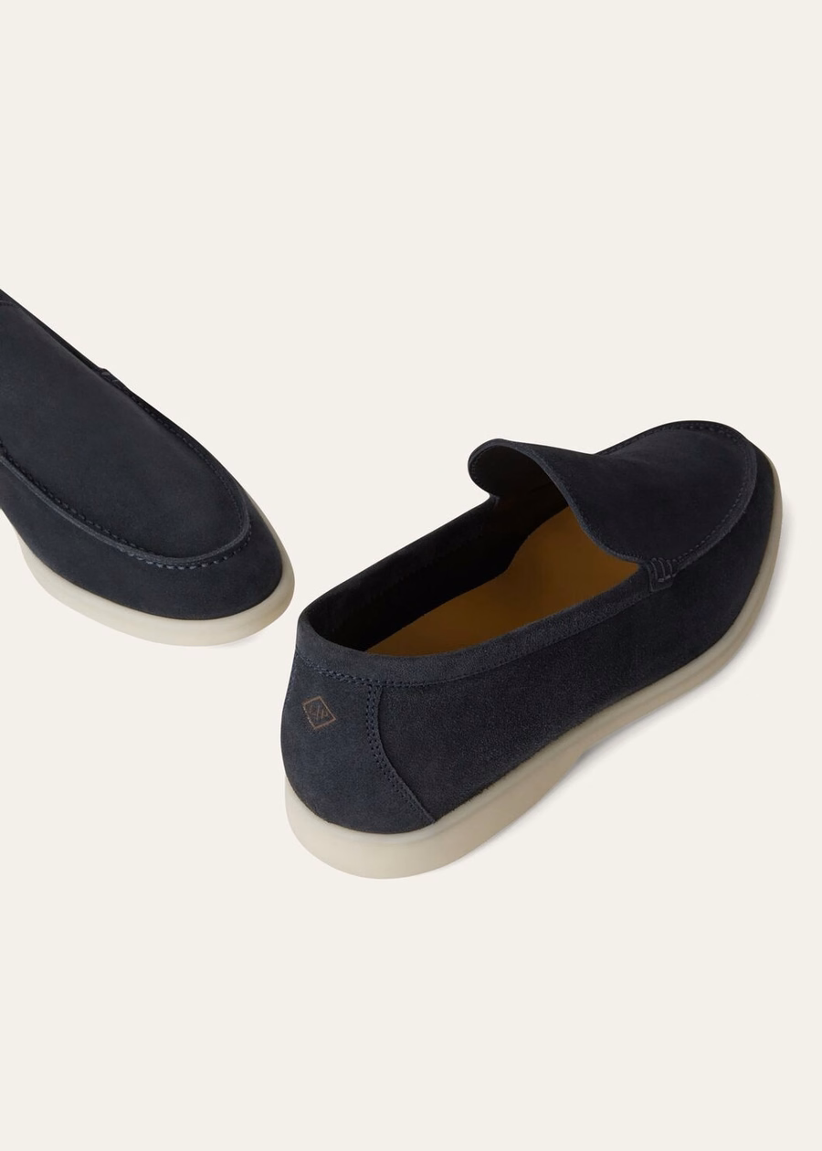 Summer Walk loafers van suède, klassiek blauw
