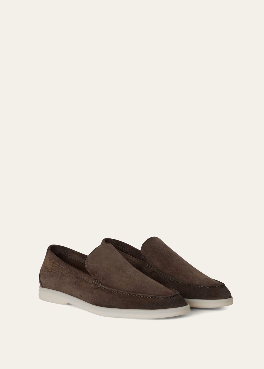 Summer Walk loafers van suède in warmgrijs