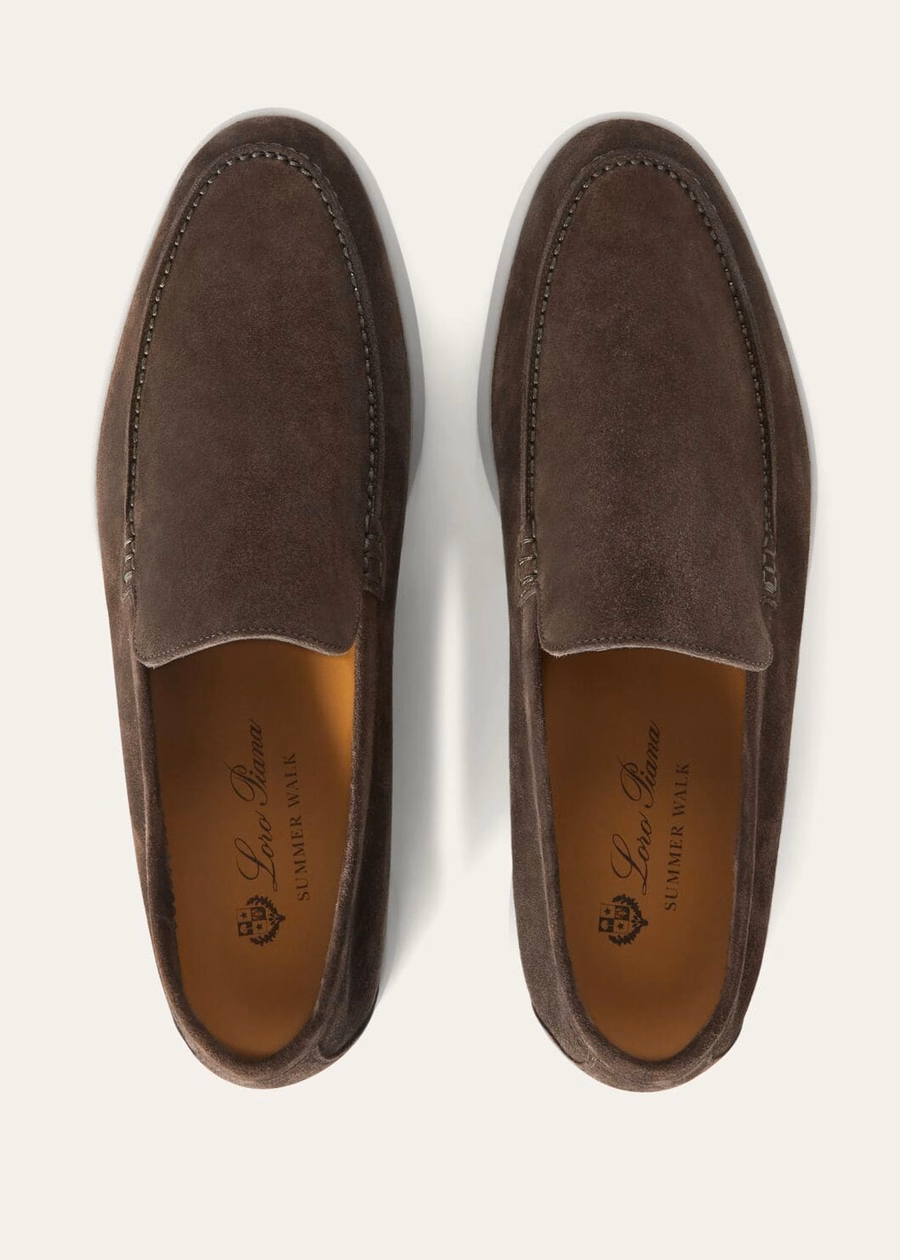 Summer Walk loafers van suède in warmgrijs
