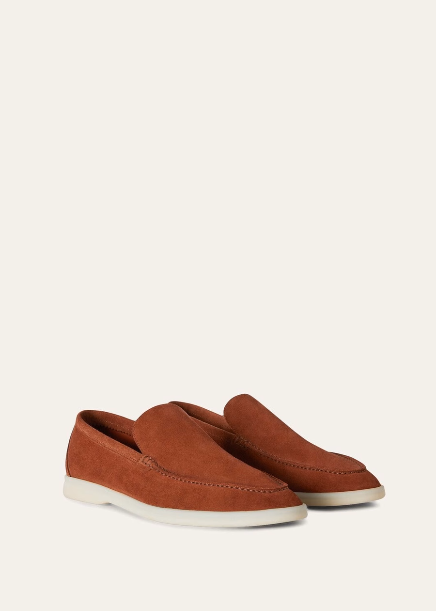 Summer Walk loafers van suède, roestbruin