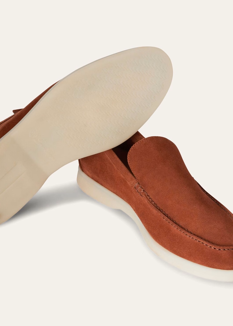 Summer Walk loafers van suède, roestbruin