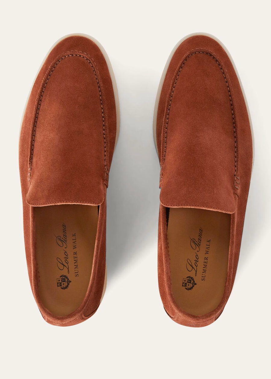 Summer Walk loafers van suède, roestbruin