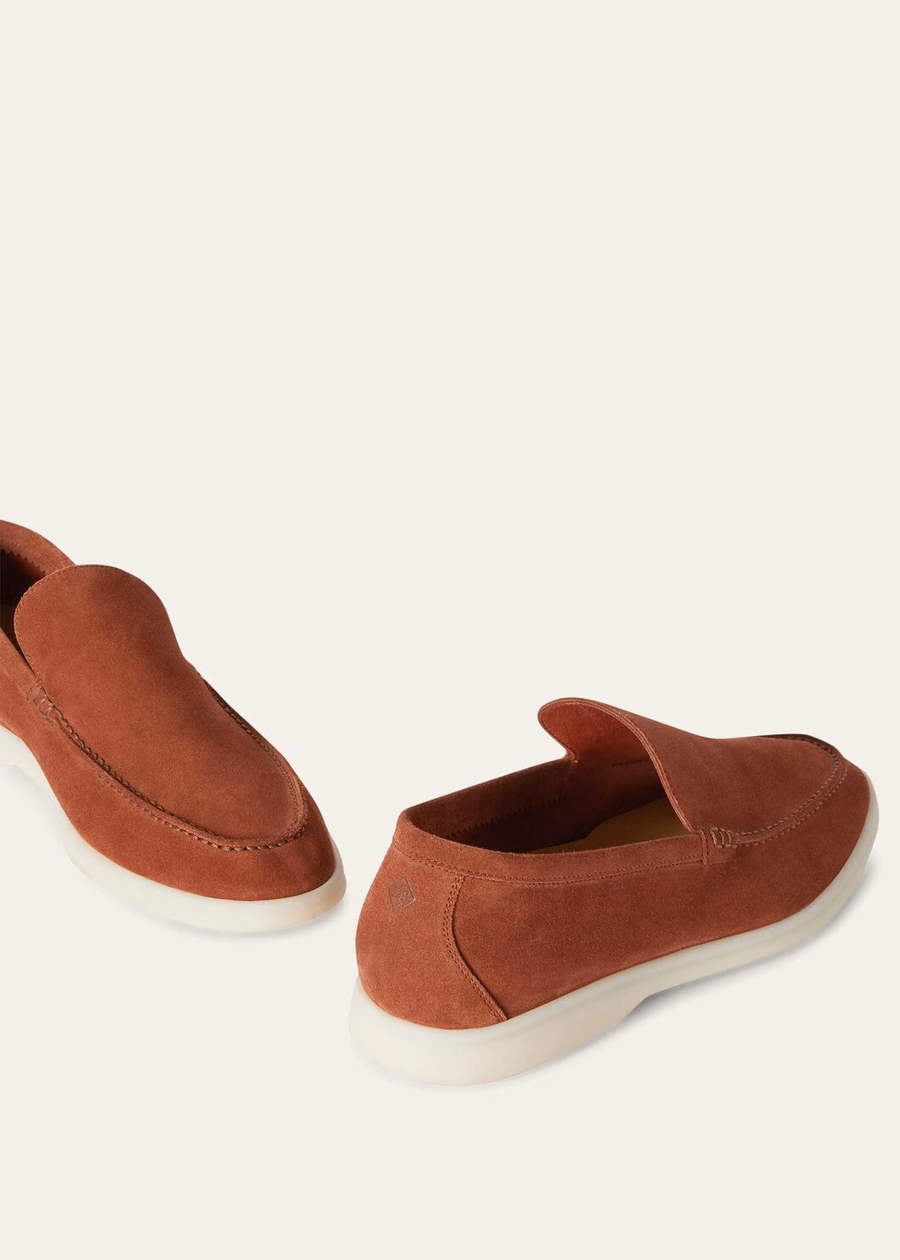 Summer Walk loafers van suède, roestbruin