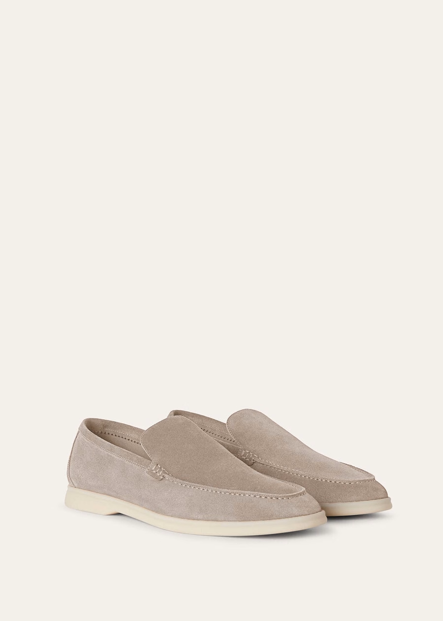 Summer Walk loafers van suède, klassiek beige