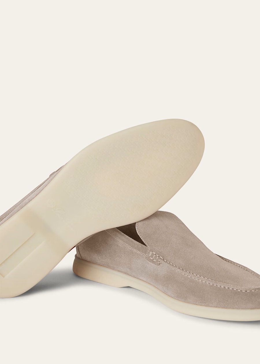 Summer Walk loafers van suède, klassiek beige