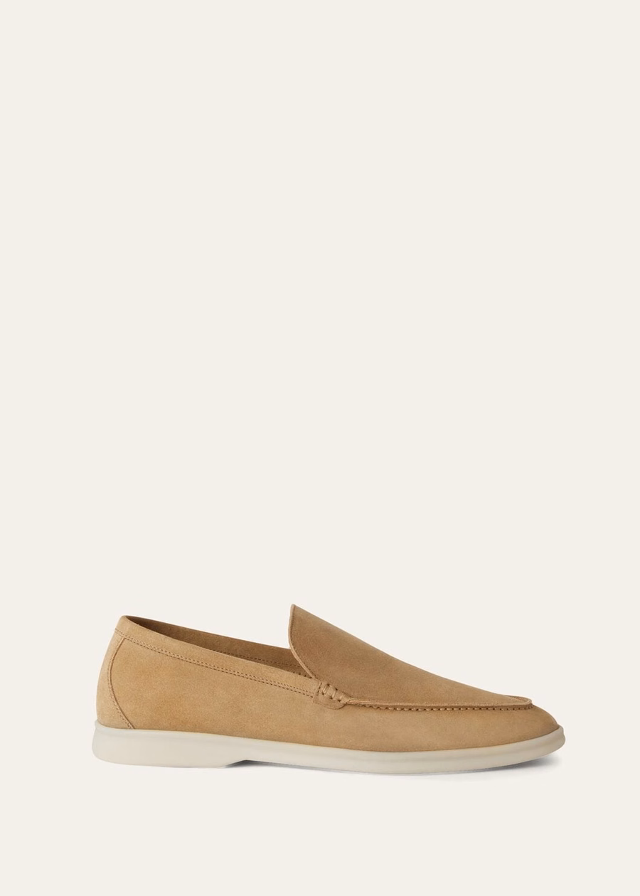 Summer Walk Loafers Suède Licht Hout Fum