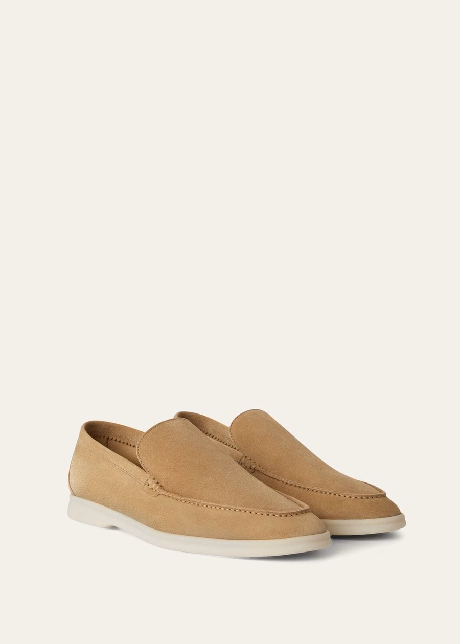 Summer Walk Loafers Suède Licht Hout Fum