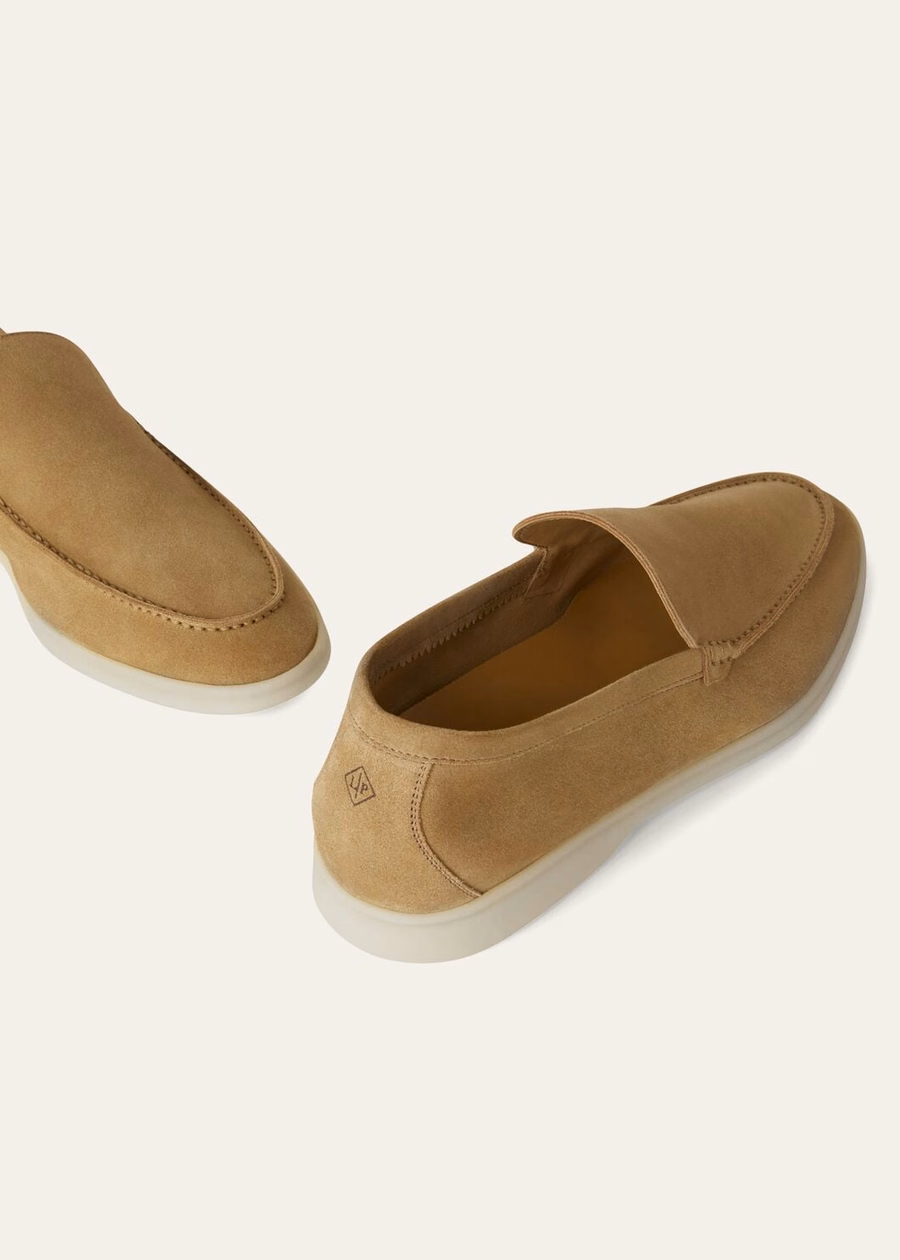 Summer Walk Loafers Suède Licht Hout Fum
