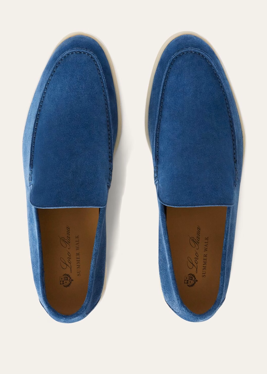 Summer Walk loafers van suède in kobaltblauw