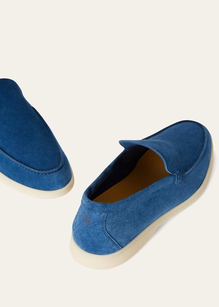 Summer Walk loafers van suède in kobaltblauw