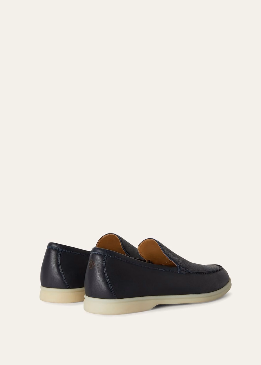Summer Walk loafers van elandleer in marineblauw