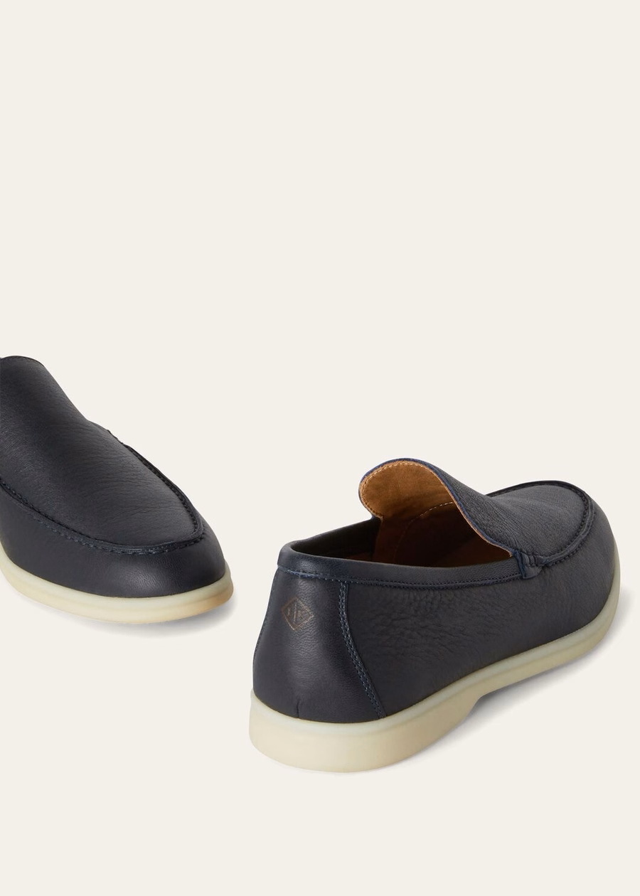 Summer Walk loafers van elandleer in marineblauw