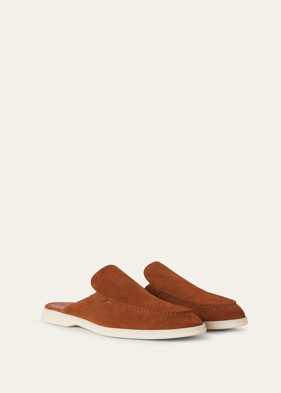Babouche Walk loafer van bruin kalfsleer suède