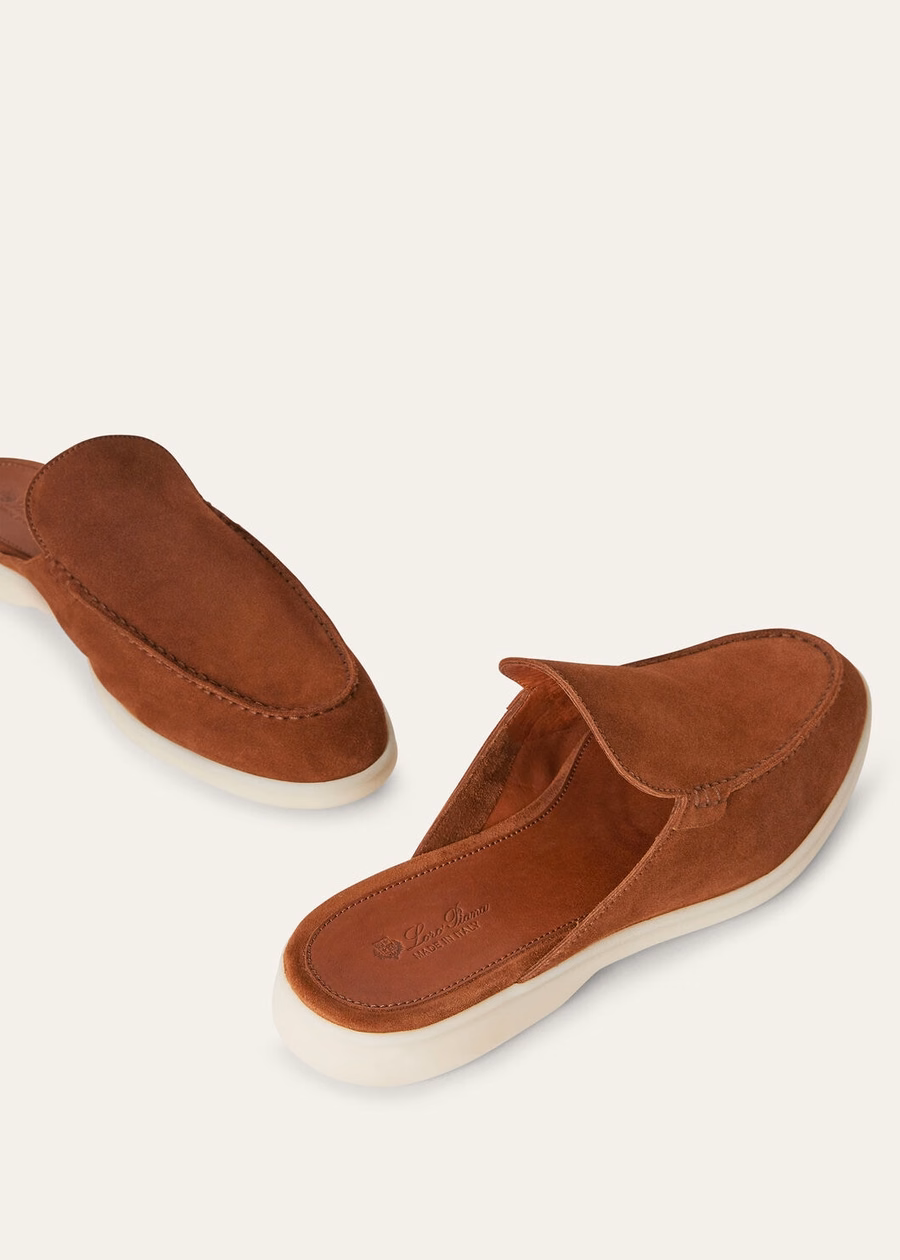 Babouche Walk loafer van bruin kalfsleer suède