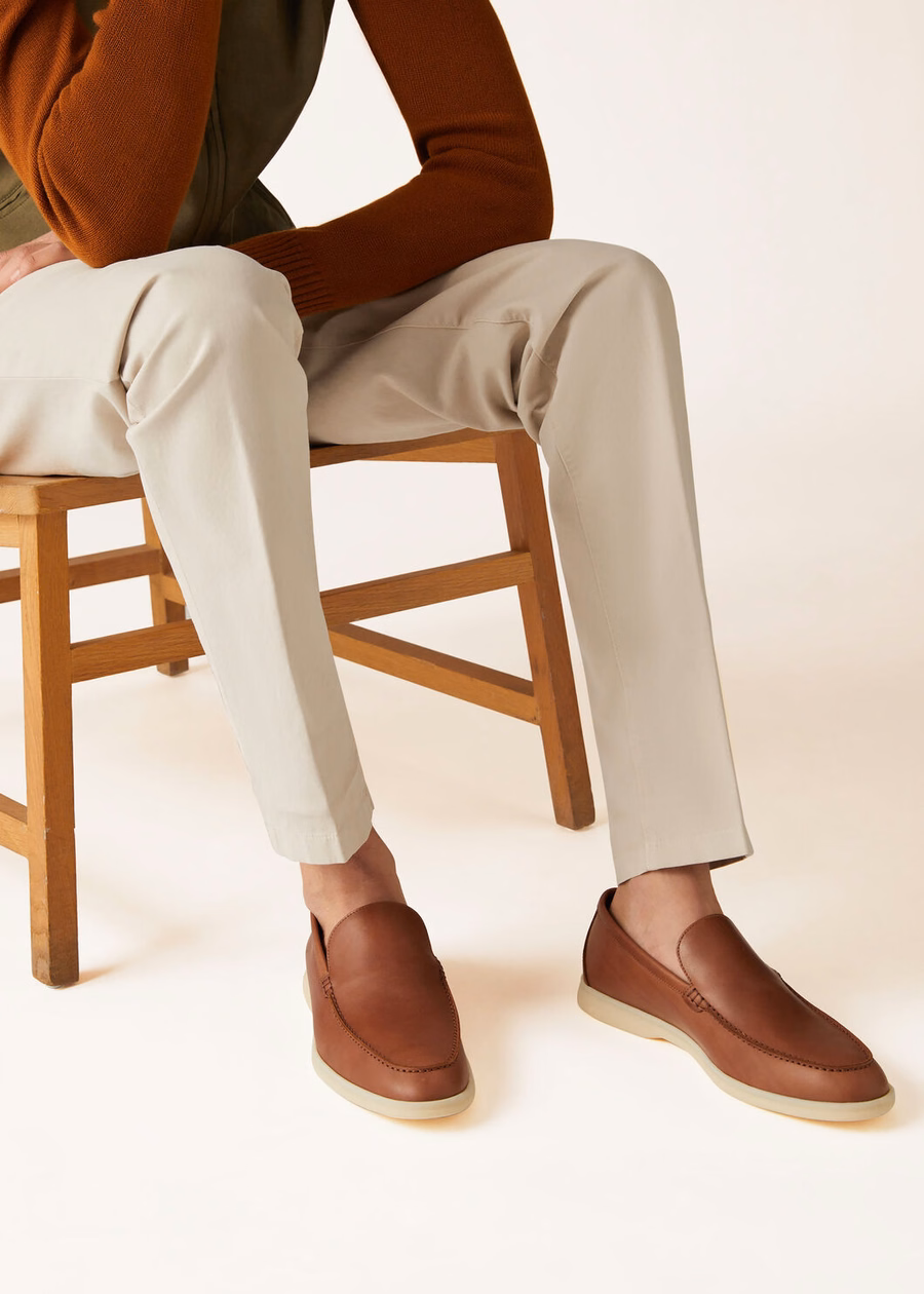 Summer Walk loafers van kalfsleer, bruin Havana