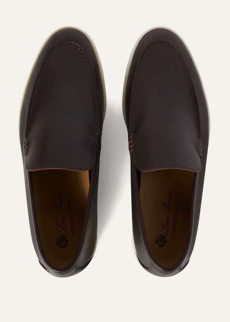 Summer Walk kalfsleren loafers, chocoladebruin