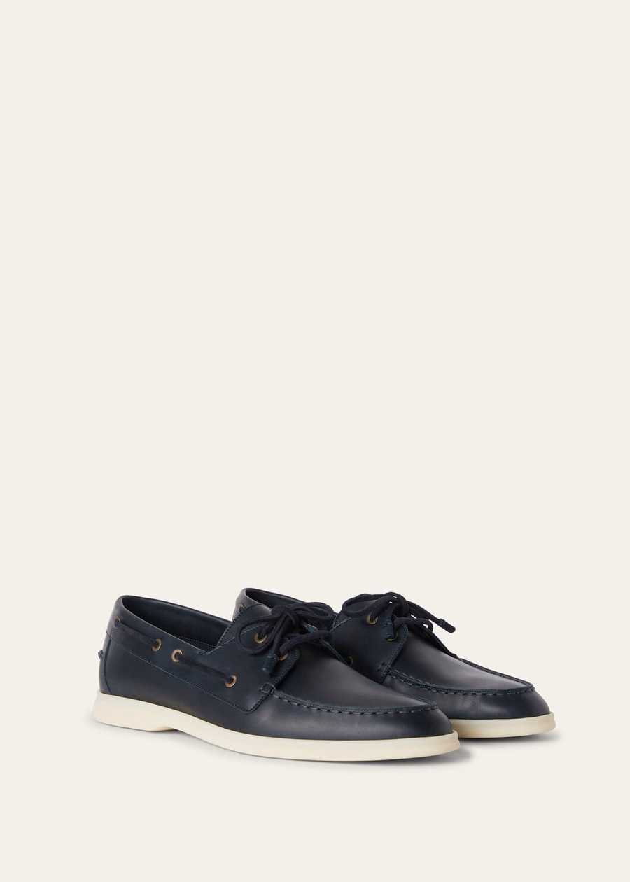 Sea-Sail Walk Loafer van kalfsleer met petroleumprint