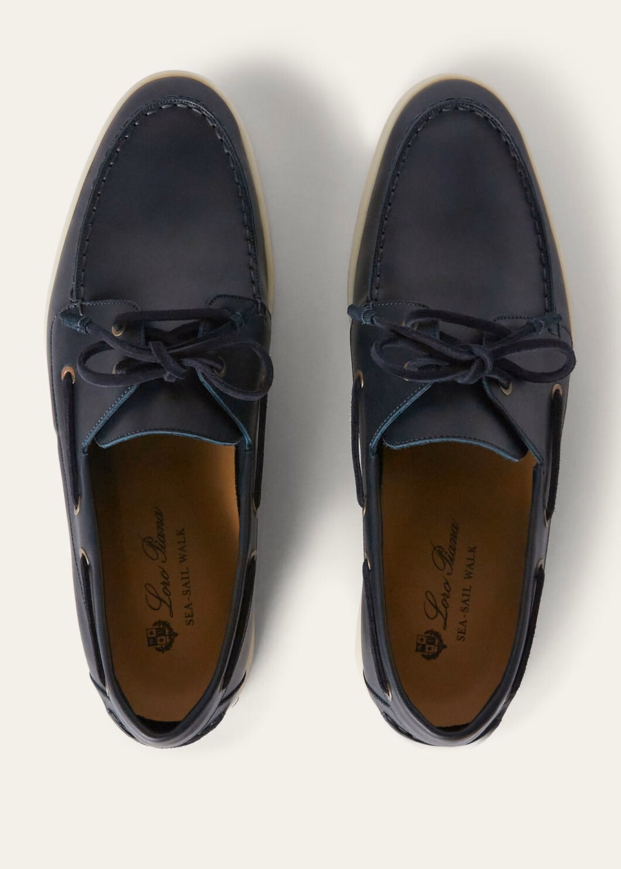 Sea-Sail Walk Loafer van kalfsleer met petroleumprint
