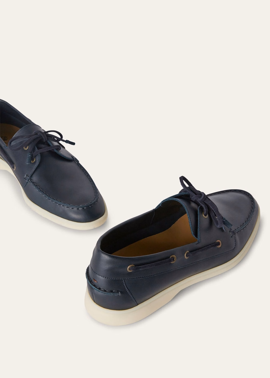 Sea-Sail Walk Loafer van kalfsleer met petroleumprint