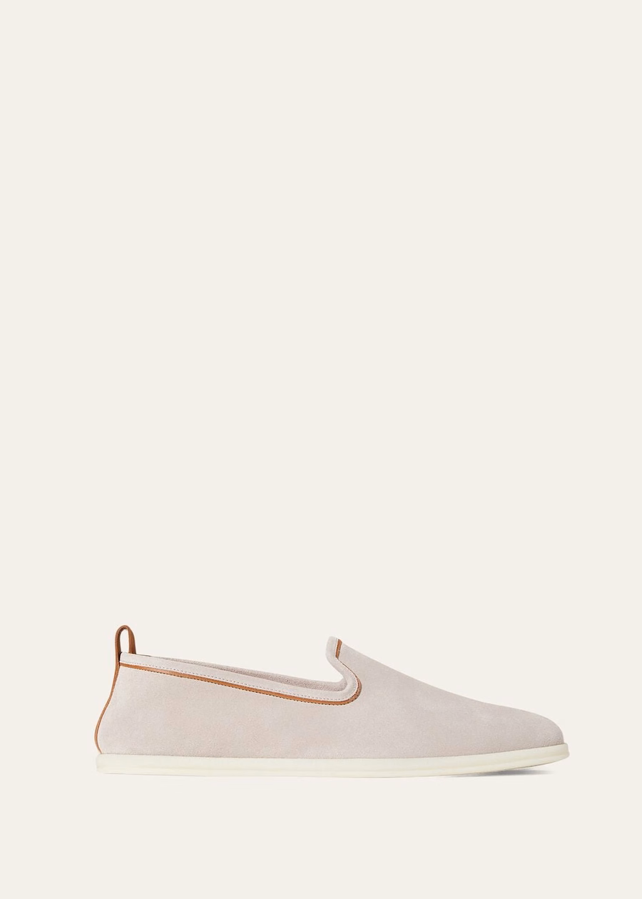Venice Walk loafers van suède, klassiek beige