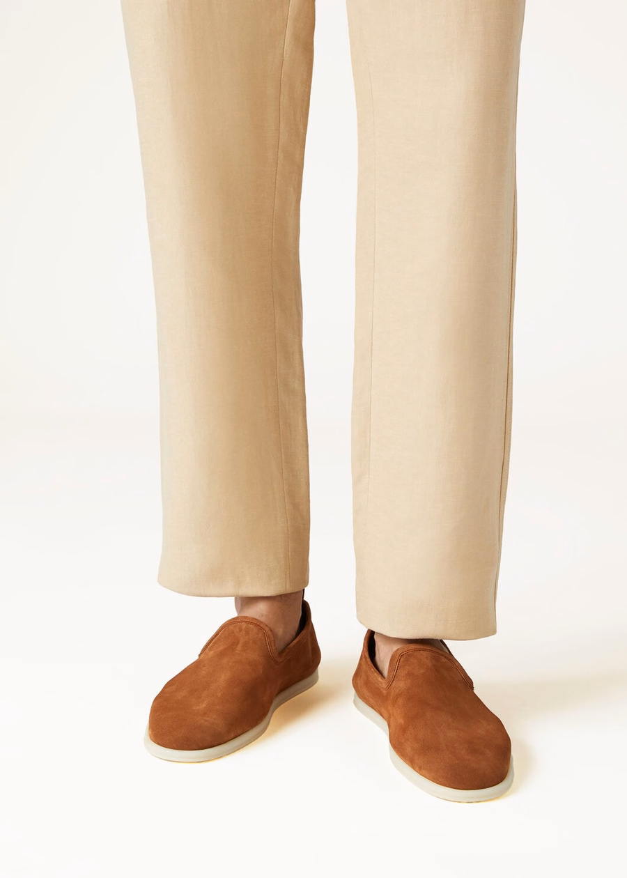 Venice Walk loafers van suède, bruin kalfsleer