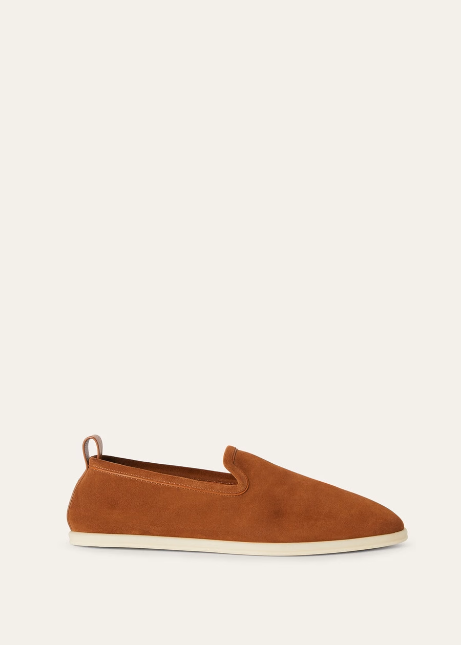 Venice Walk loafers van suède, bruin kalfsleer