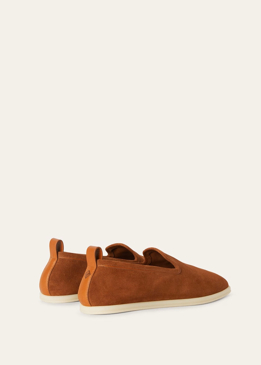 Venice Walk loafers van suède, bruin kalfsleer