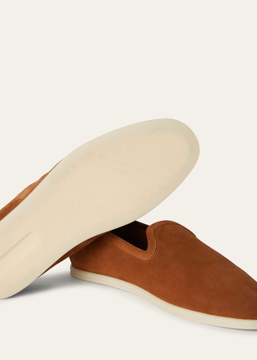 Venice Walk loafers van suède, bruin kalfsleer