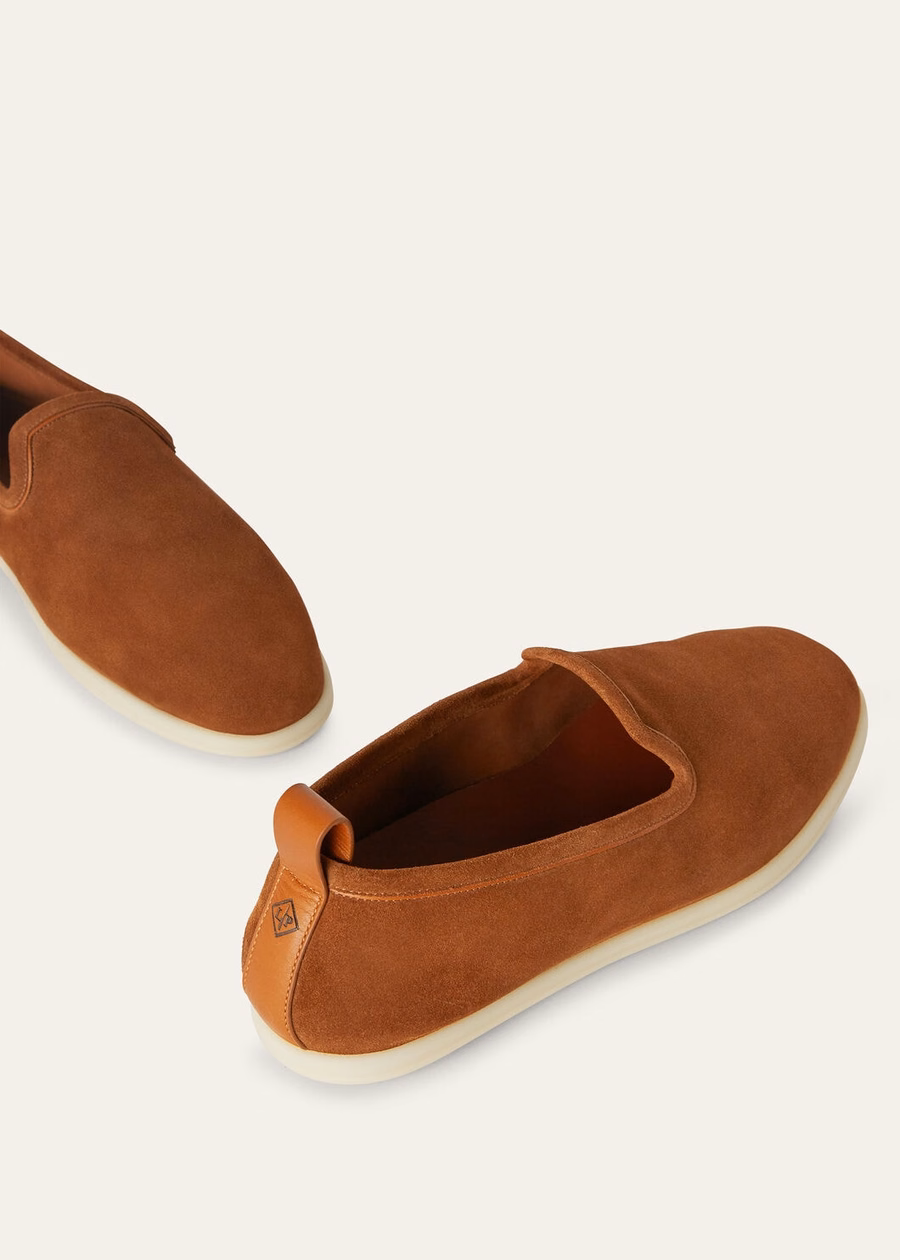 Venice Walk loafers van suède, bruin kalfsleer