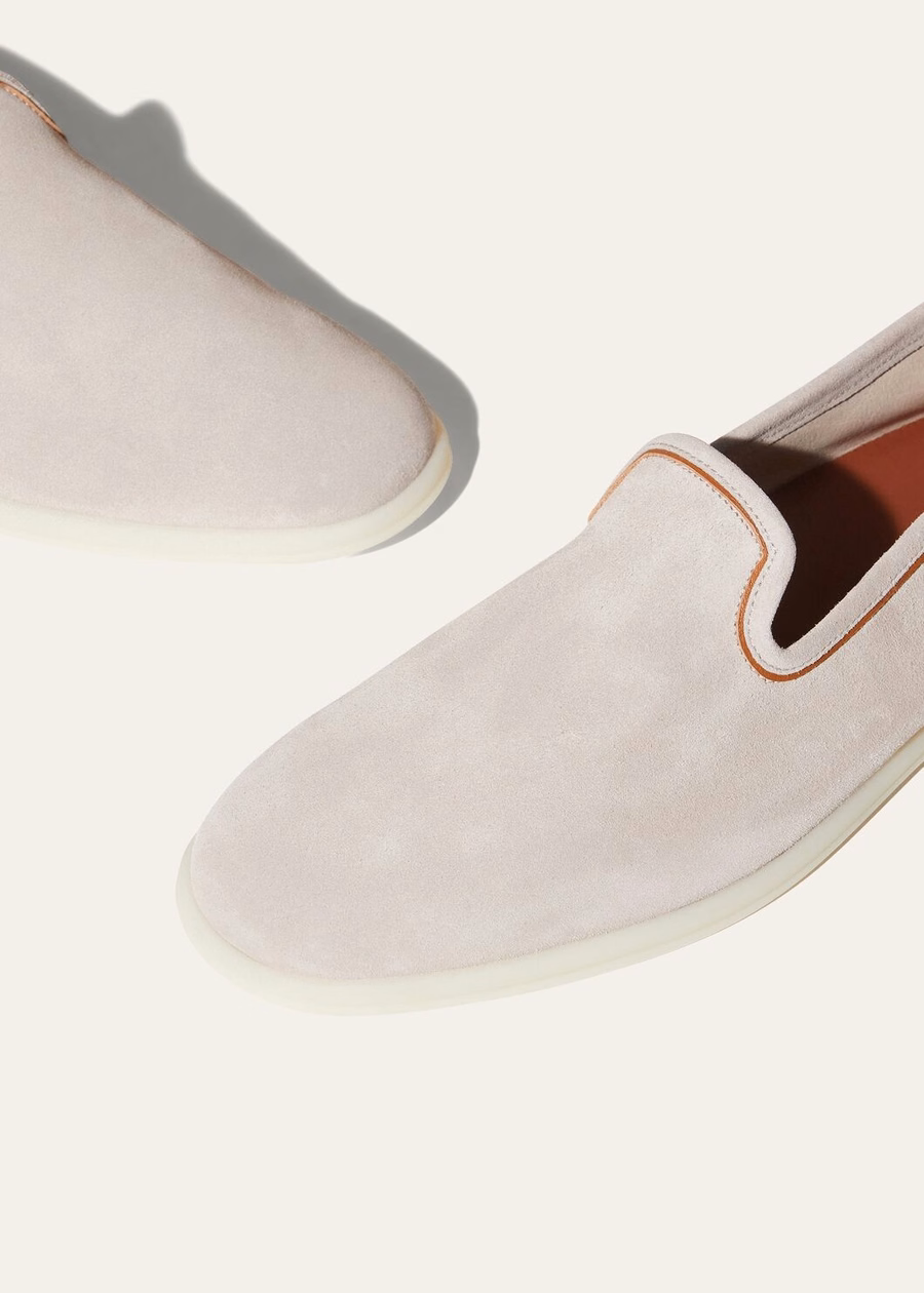 Venice Walk loafers van suède, klassiek beige