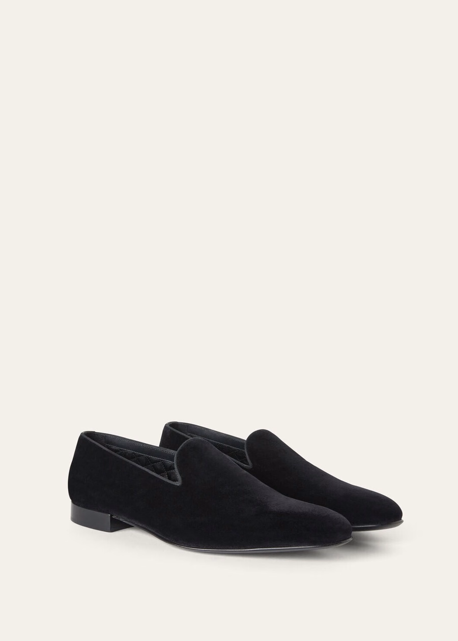 Henry Walk slippers van katoen en zijde, zwart