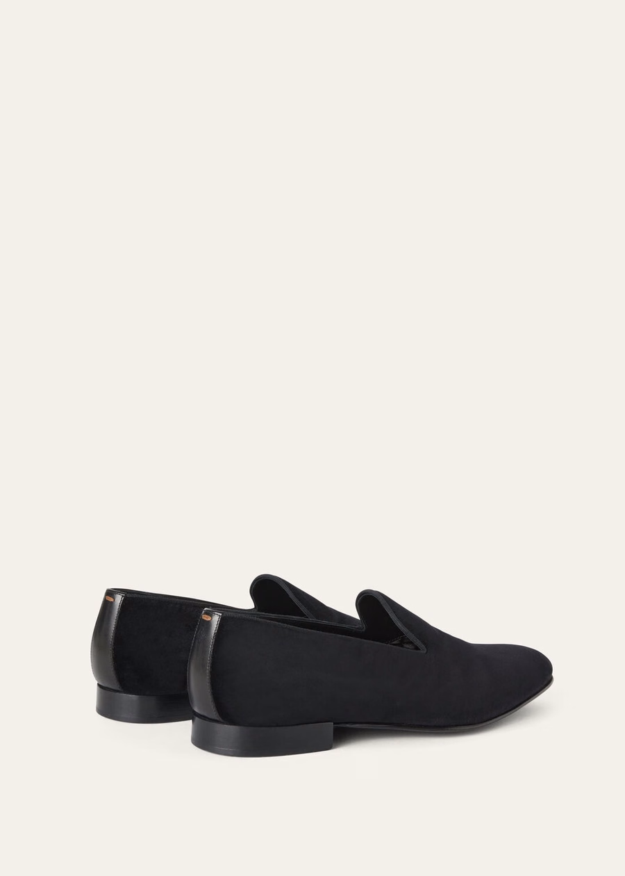 Henry Walk slippers van katoen en zijde, zwart