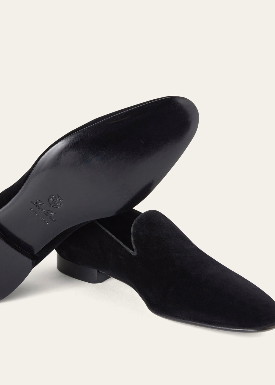 Henry Walk slippers van katoen en zijde, zwart