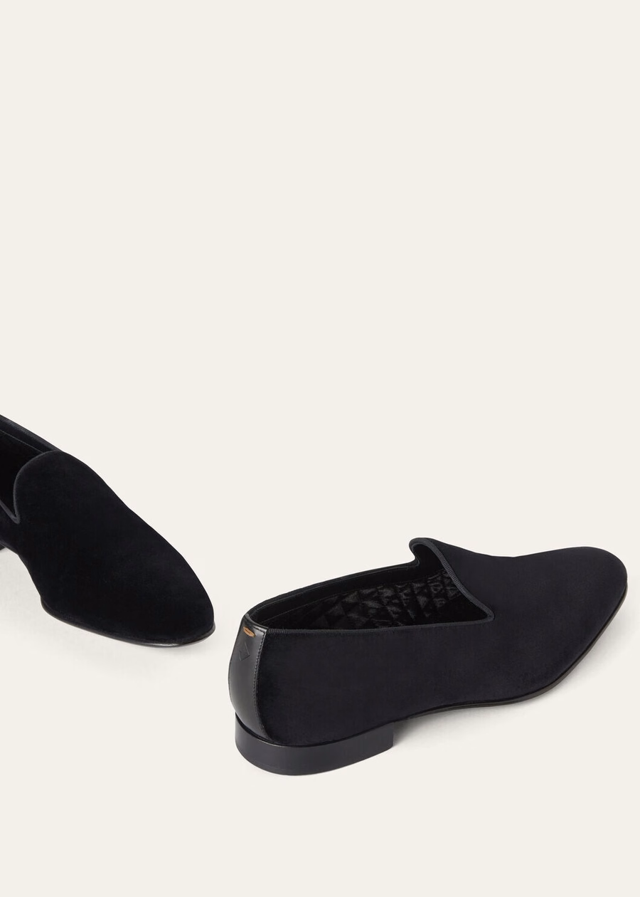 Henry Walk slippers van katoen en zijde, zwart
